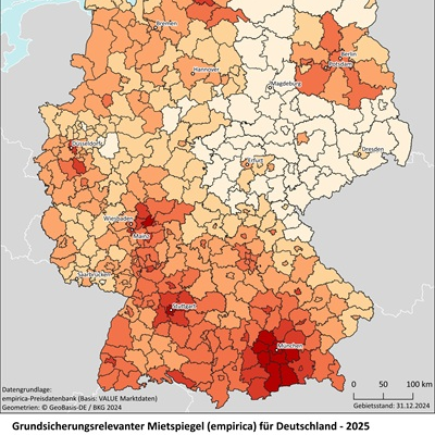Grundsicherungsrelevanter Mietspiegel (empirica)