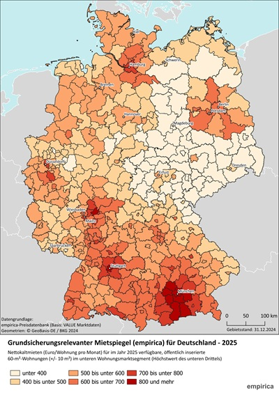 Grundsicherungsrelevanter Mietspiegel (empirica)
